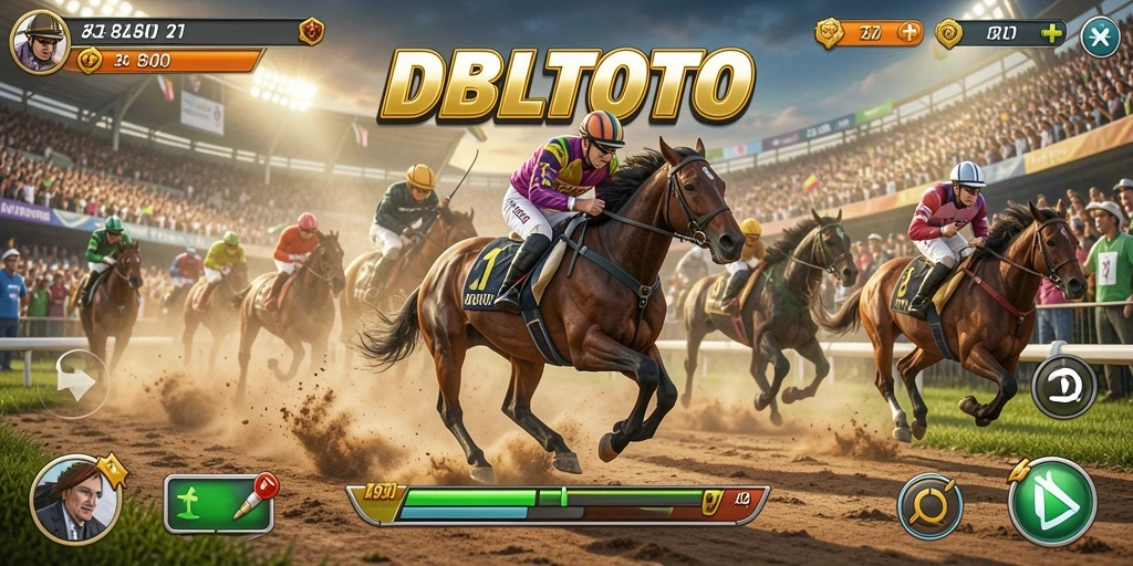 Screenshot DBLTOTO yang menampilkan balapan seru di lintasan yang menantang.