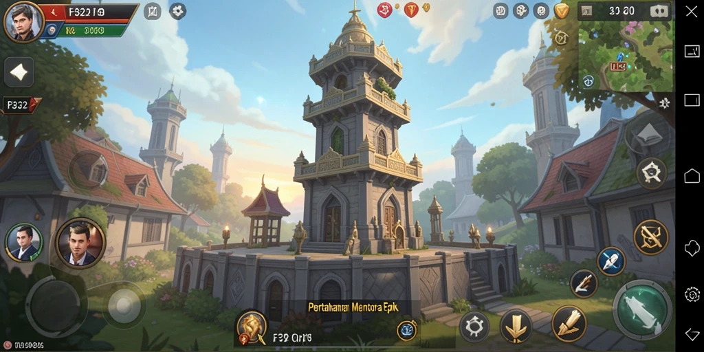 Tampilan gameplay menara pertahanan yang menegangkan dan strategis.
