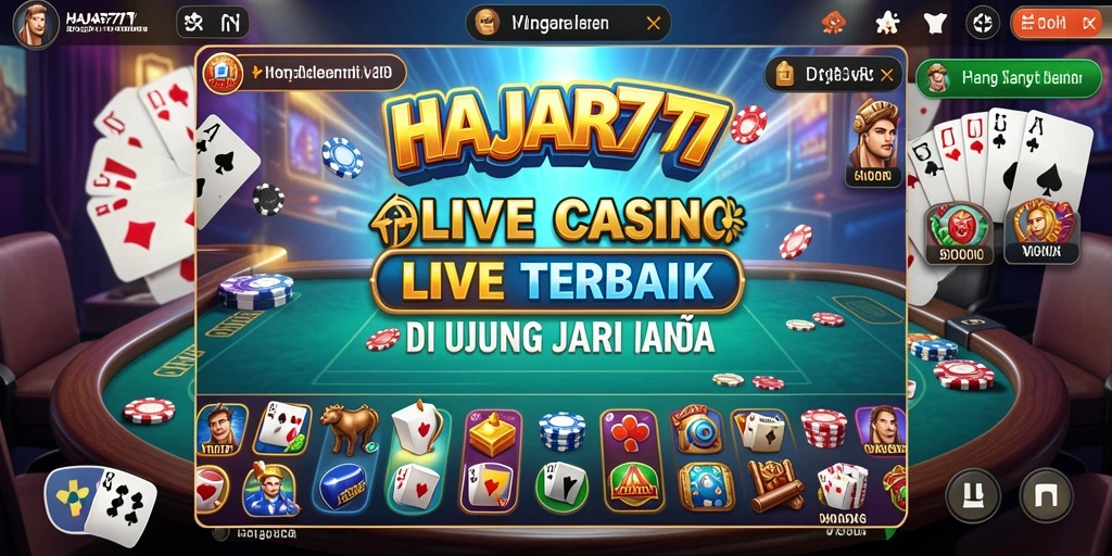 Screenshot gameplay dengan dealer langsung dalam HAJAR777 Live Casino.