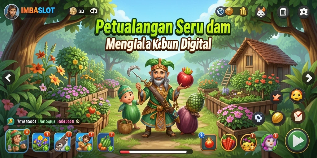 Tampilan gameplay seru dari IMBASLOT saat pemain mengelola kebun.