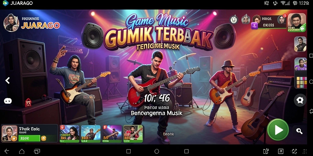 Tampilan gameplay JUARAGO saat pemain memainkan alat musik virtual.