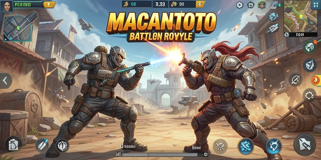 Gameplay seru dalam <strong>MACANTOTO</strong> dengan pertarungan tak terduga di arena Battle Royale.