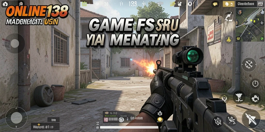 Gameplay seru dan mendebarkan dari ONLINE138 dalam mode FPS.