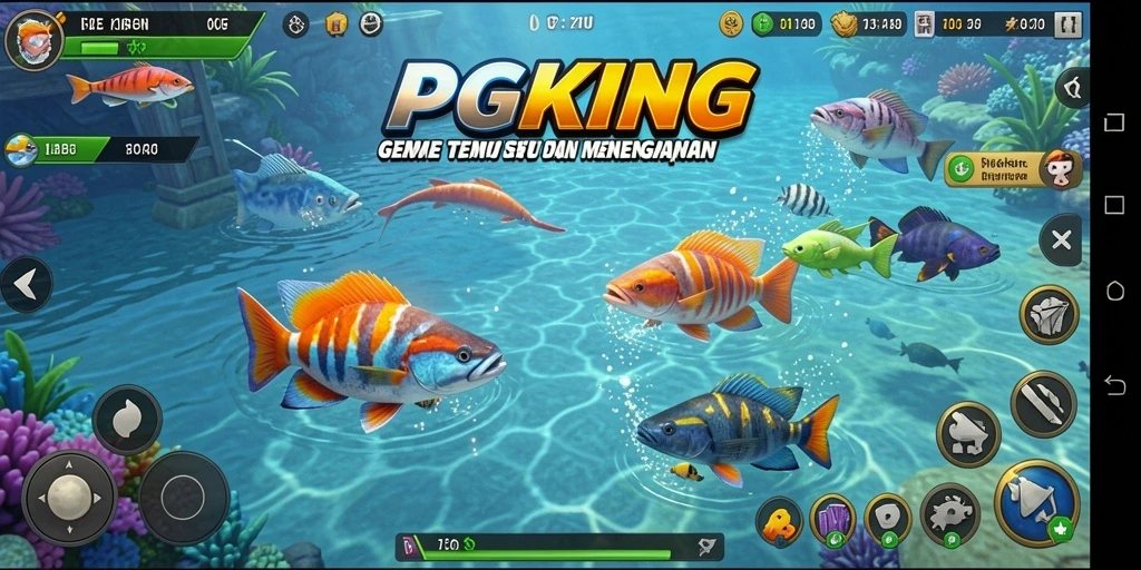 Gameplay menembak ikan yang seru dan menantang.