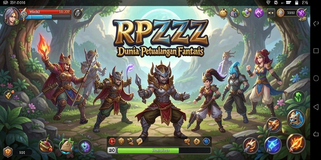 Screenshot gameplay RPZZZ dengan aksi pertarungan yang seru.